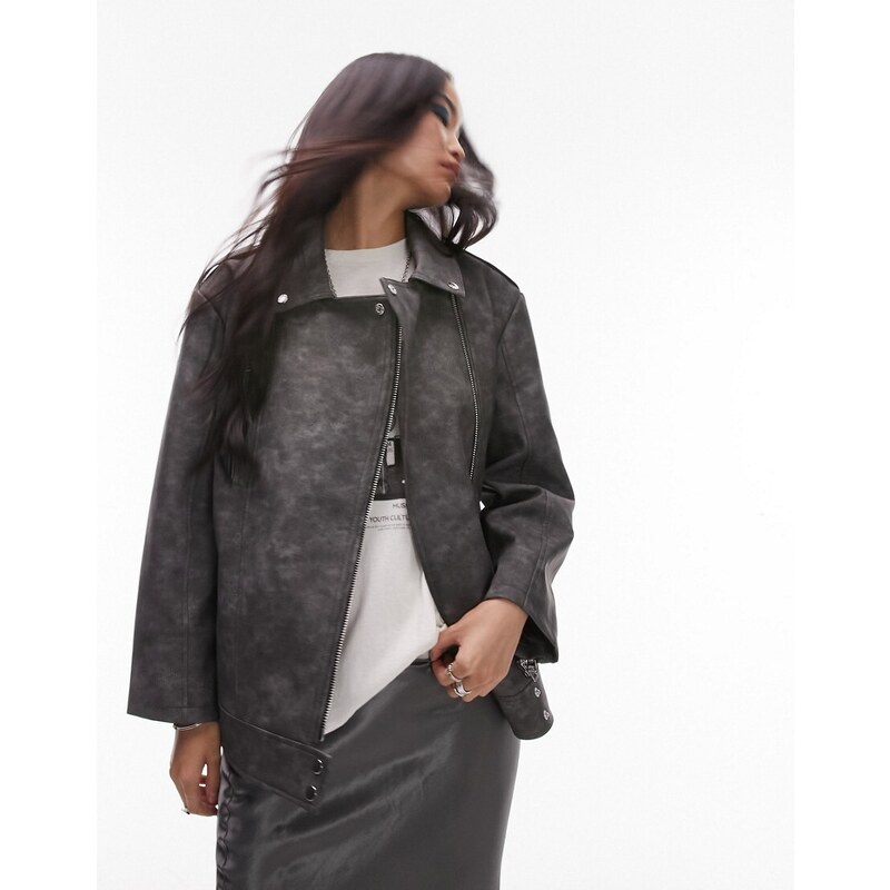 Giacchina Rock Ragazza Giacca Biker In Ecopelle Per Bambina