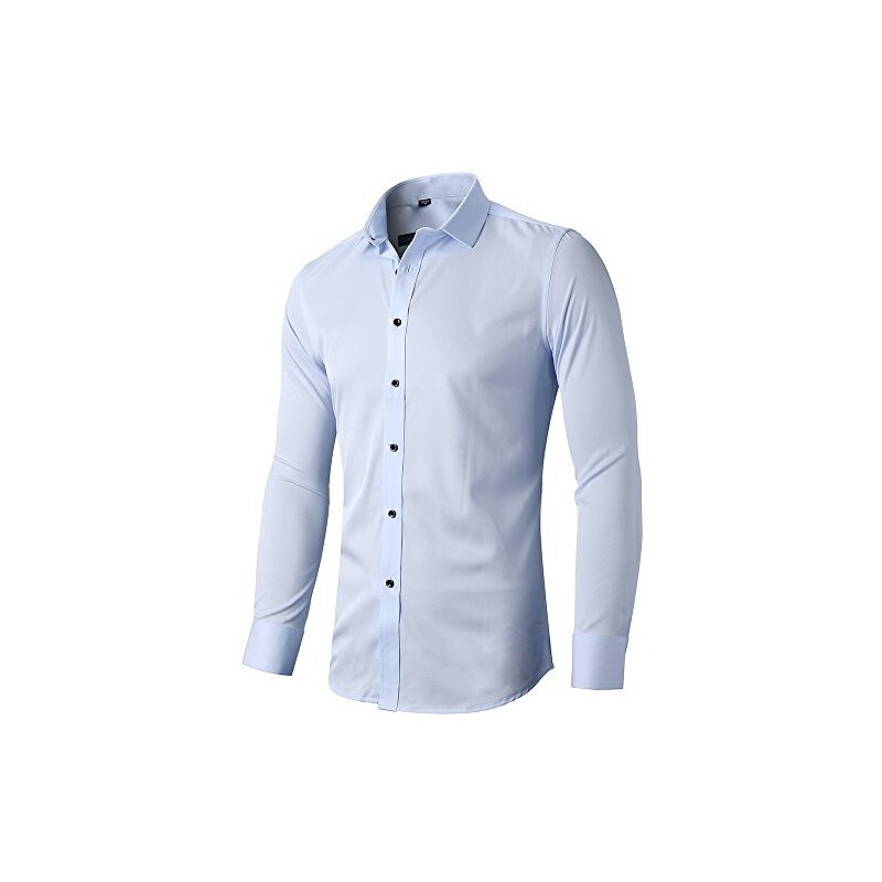 COOFANDY Camicie da Uomo Camicie A Maniche Lunghe con Bottoni Camicia da Cowboy AA-Blu Cielo S