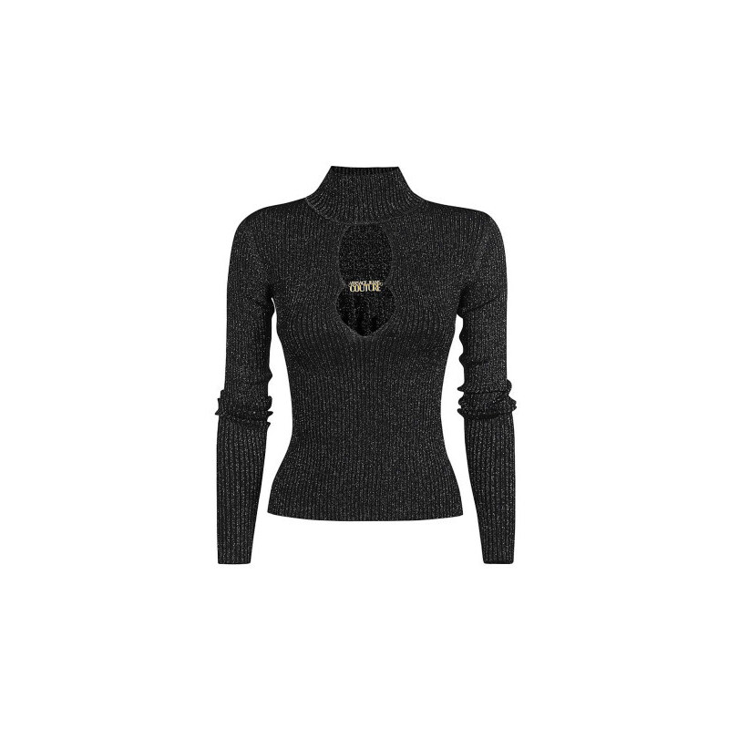 Pullover lurex nero versace jeans couture hafm48 s GU8028