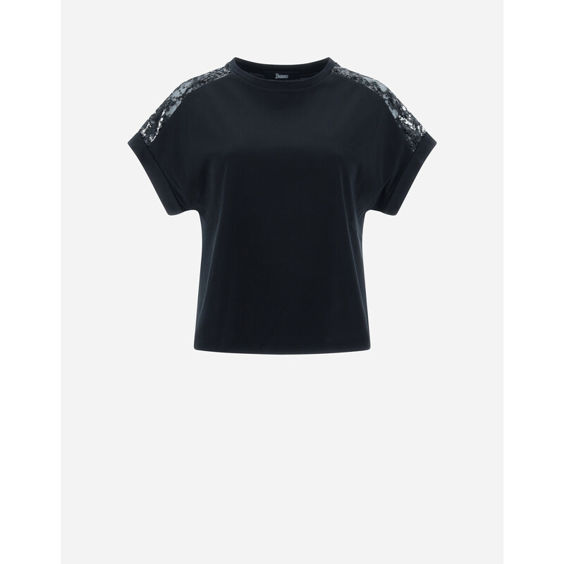 Herno T-SHIRT IN MIDNIGHT JERSEY E NEW CITY GLAMOUR