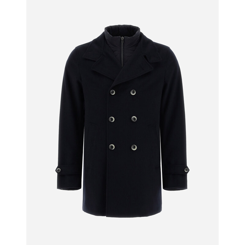 Herno PEACOAT IN NEW WOOL CASHMERE E NUAGE