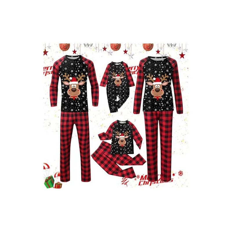 Pigiama Natalizio Famiglia Tema Grinch - Set 2 Pezzi, In Cotone Morbido, Per Adulti E Bambini