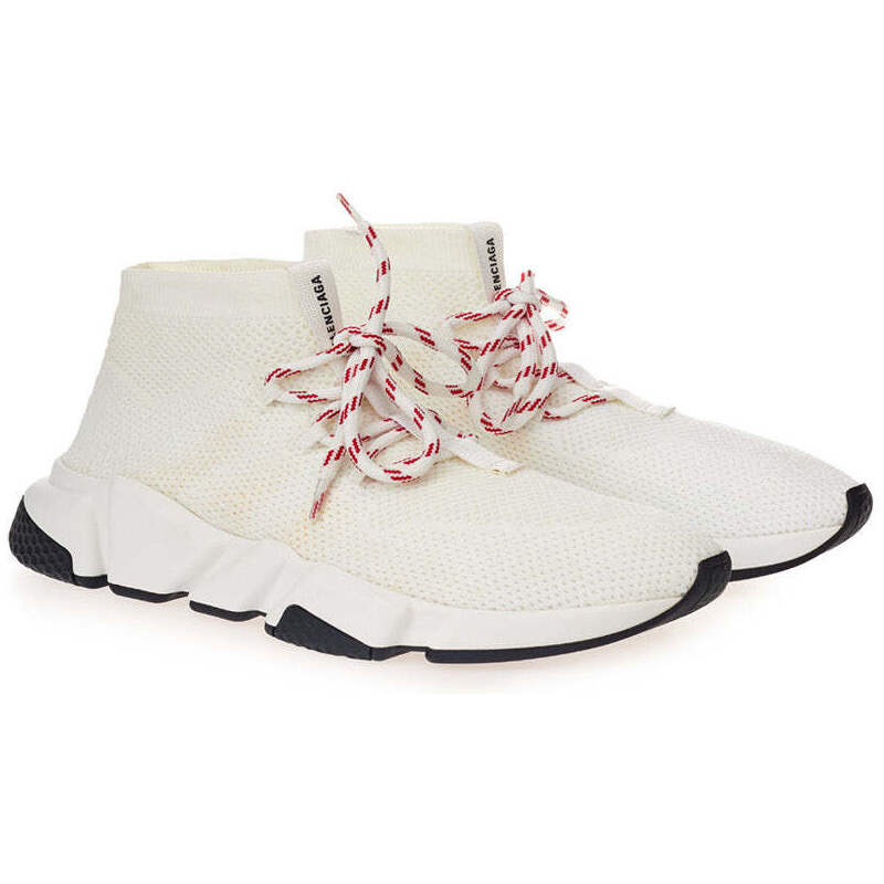 Sneakers a Calzino Speed Balenciaga con Lacci 36 Bianco 2000000003177