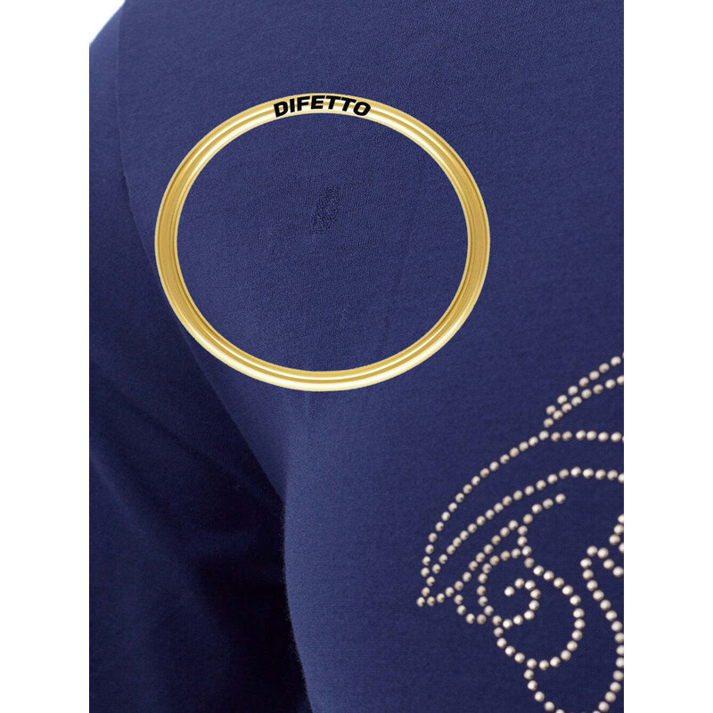T-Shirt Versace con Logo Medusa S Blu 2000000011165