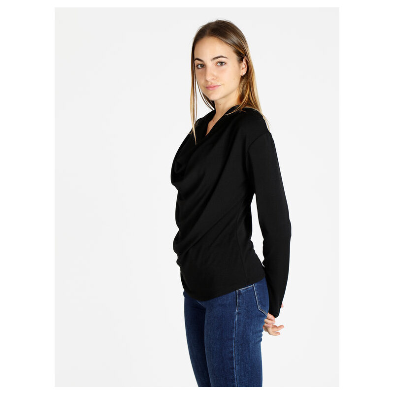 Poncho Desigual Tribu Milan Con Cerniera | Sciarpa Invernale Donna | Nero Con Ricami Geometrici | Taglia Unica