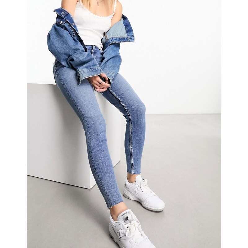 Miss Selfridge - Jeans skinny lavaggio blu medio