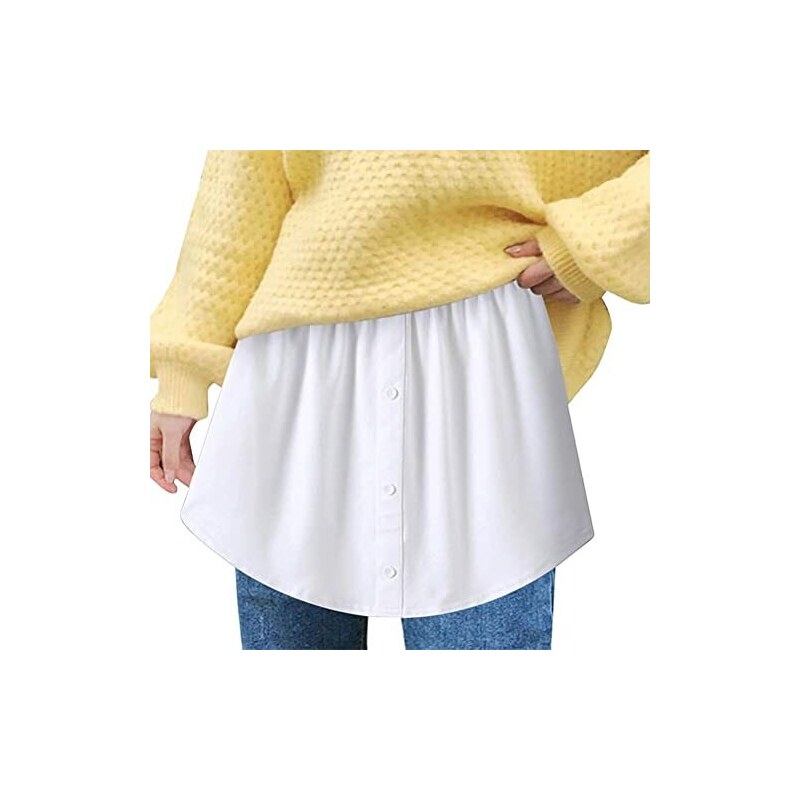 Estensori per Camicia da Donna Estensore Camicie Finta Camicia Falsi Mini Shirt Skirt Estensore Maglietta Abbigliamento Donna Casual Layered Falso Top, Tutto-Fiammifero Orlo, Riutilizzabile