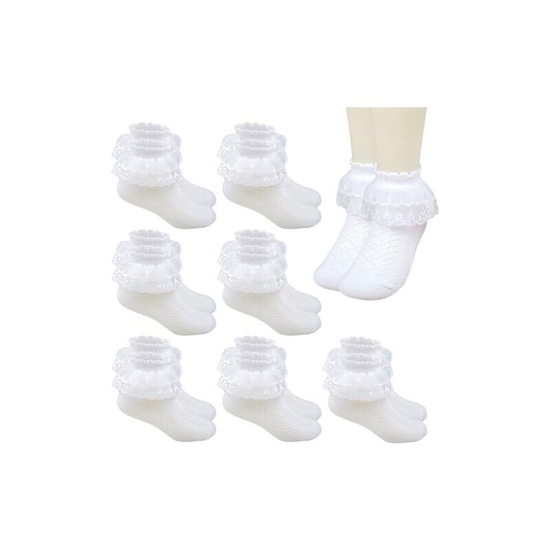 Calze Di Pizzo Con Cuori - 6 Paia, Nylon Trasparente, Per Donna, Estate E Occasioni Speciali