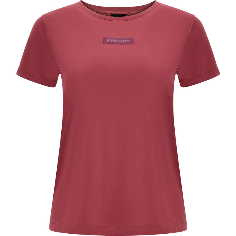 Freddy T-shirt in tessuto tecnico con piccolo logo in tono colore
