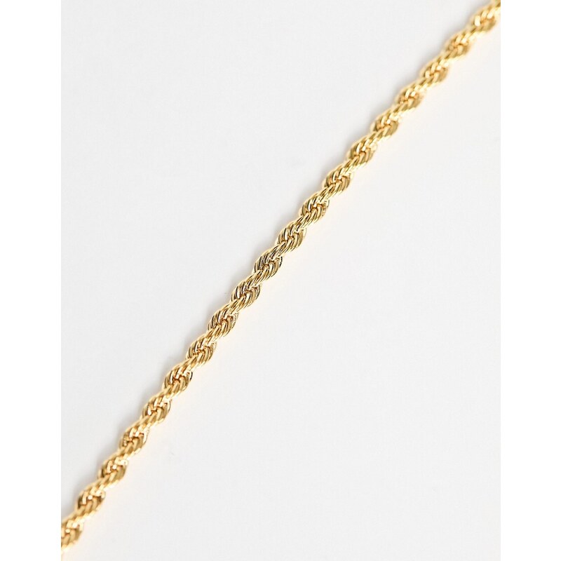 Orelia - Collana effetto corda placcata in oro 18 ct con perla piatta sintetica