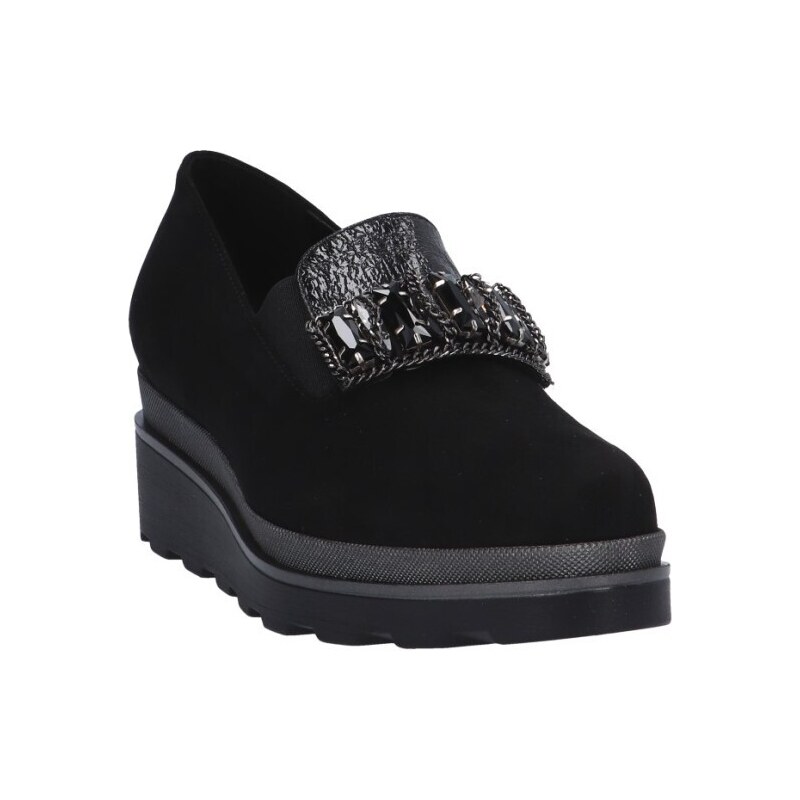 Mocassini Zeppa Donna Donald Pliner Trudie – Scamosciato Nero, Suola Altezza