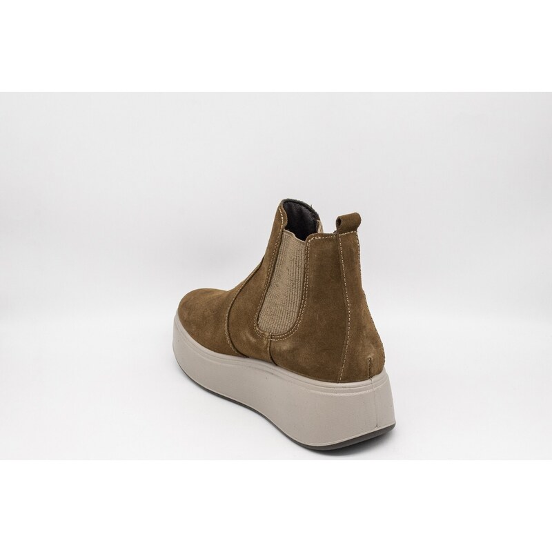 IGI&Co Tronchetto Scamosciato Donna – Zeppa 4,4 Cm, Fodera In Tessuto Riciclato, Chiusura Zip, Colore Marrone, Autunno/Inverno - copertina