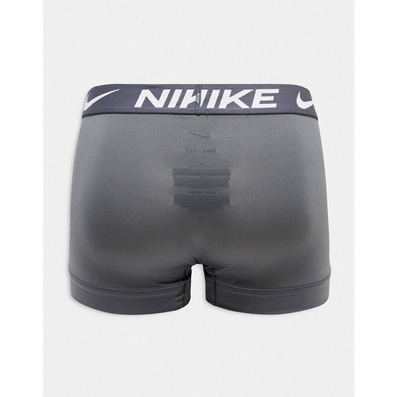 Nike - Dri-FIT - Confezione da 3 boxer aderenti in microfibra blu, grigi e neri-Multicolore