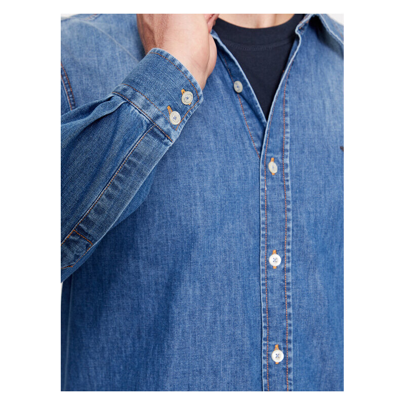 CAMICIA PER DIVISA DA LAVORO BLU NAVY - Foto 8