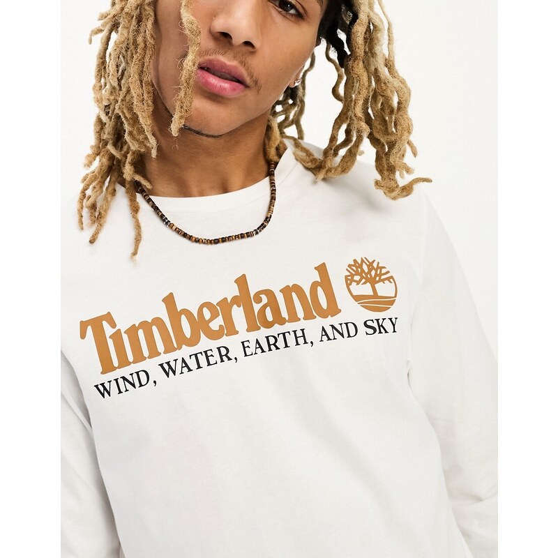 Timberland - YC Archive - Maglietta a maniche lunghe bianca con logo-Bianco