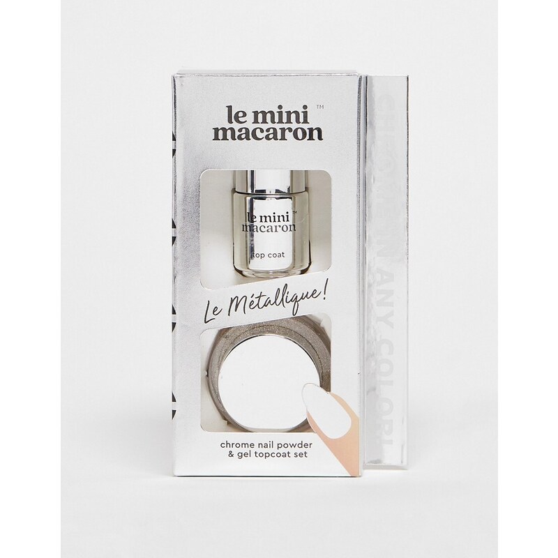Le Mini Macaron - Le Metallique - Set con polvere cromata-Argento