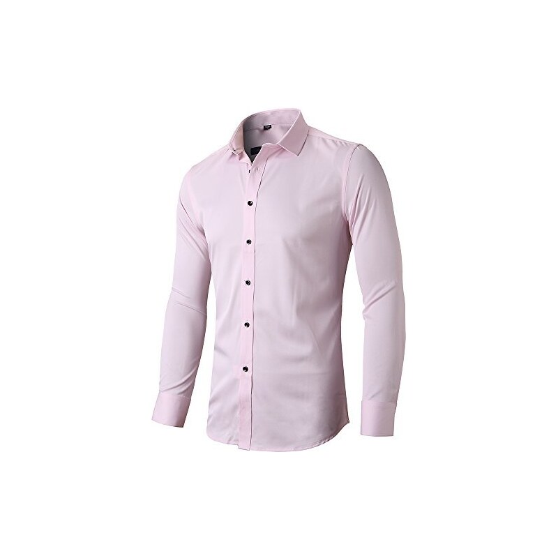 Camicia Con Collo Alla Coreana Camicia Uomo Formale Elegante - Cotone E Poliestere, Maniche Lunghe, Per Business E Casual Camicie Uomo Casuali - Foto 3