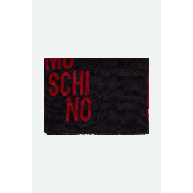 Moschino Sciarpa Nera con Logo