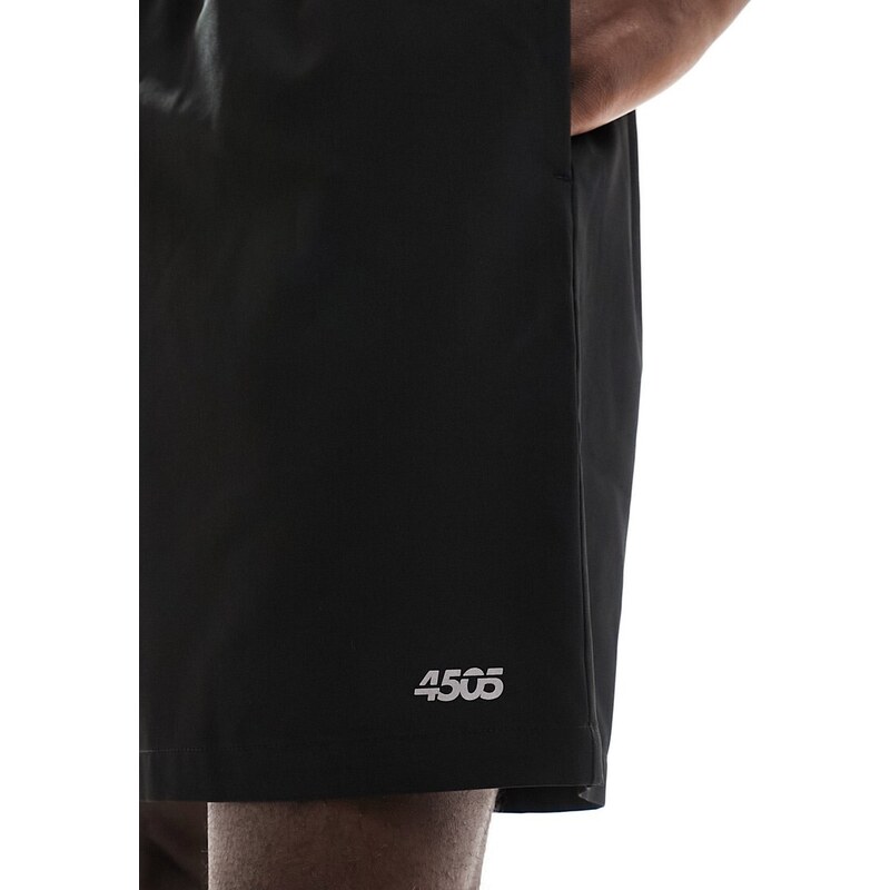 ASOS - 4505 - Confezione da 2 paia di pantaloncini da allenamento da 18 cm quick dry neri e blu navy con logo-Multicolore