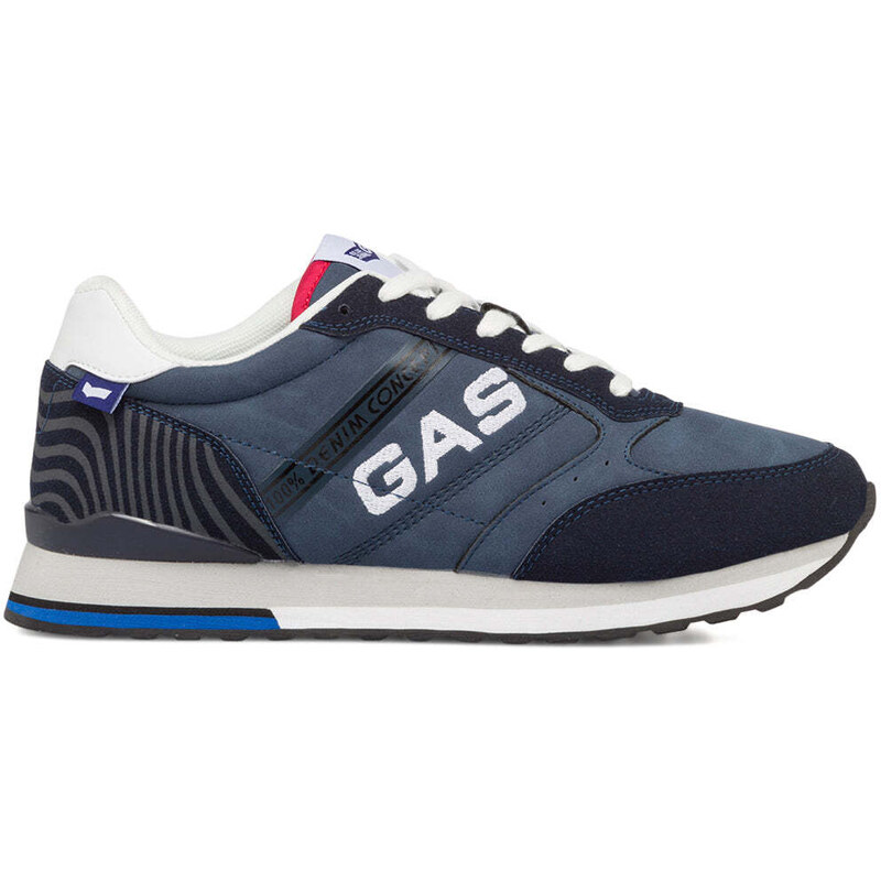 Sneakers blu da uomo con logo laterale Gas