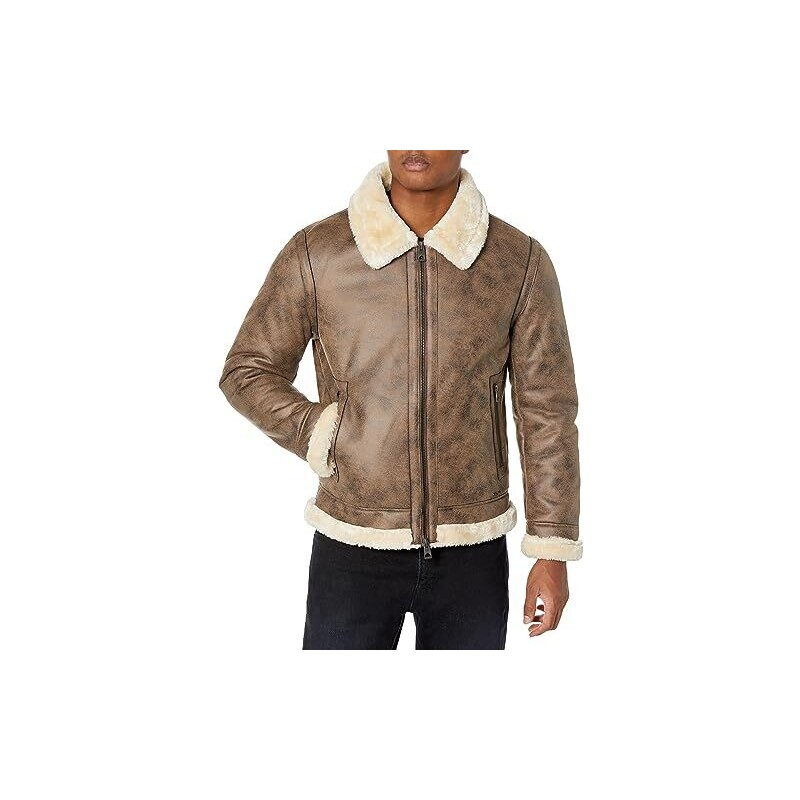 GUESS GIUBBOTTO GIACCA GIUBBINO UOMO MONTONE SHEARLING ECOLOGICO M3BL24WFP00 Taglia S Colore principale MARRONE Stileo