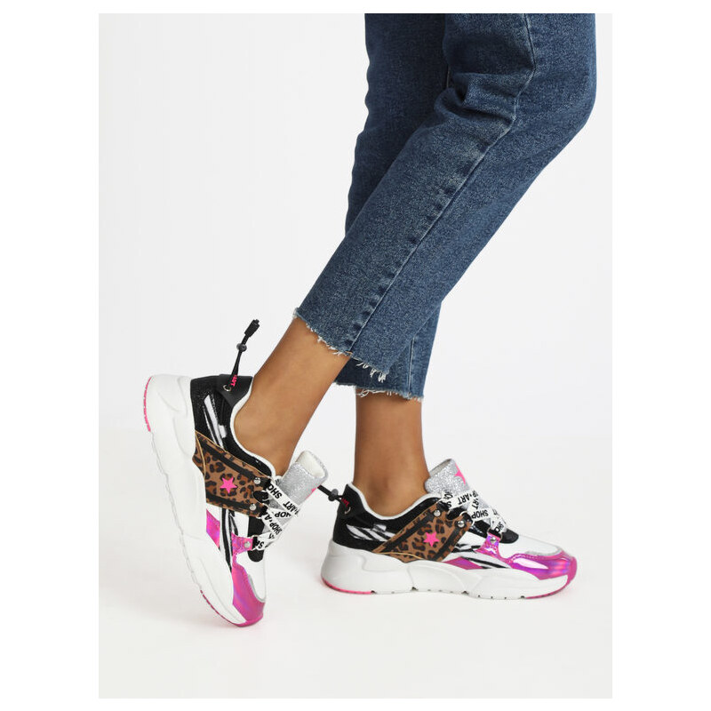 Shop Art Chunky Vanessa Sneakers Multicolor Con Stampa Animalier Donna Zeppa Multicolore Taglia 36