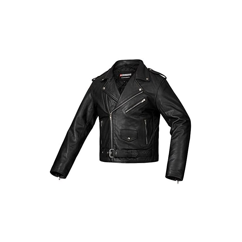 Bohmberg Giacca in pelle da uomo Giacca da motociclista Highway