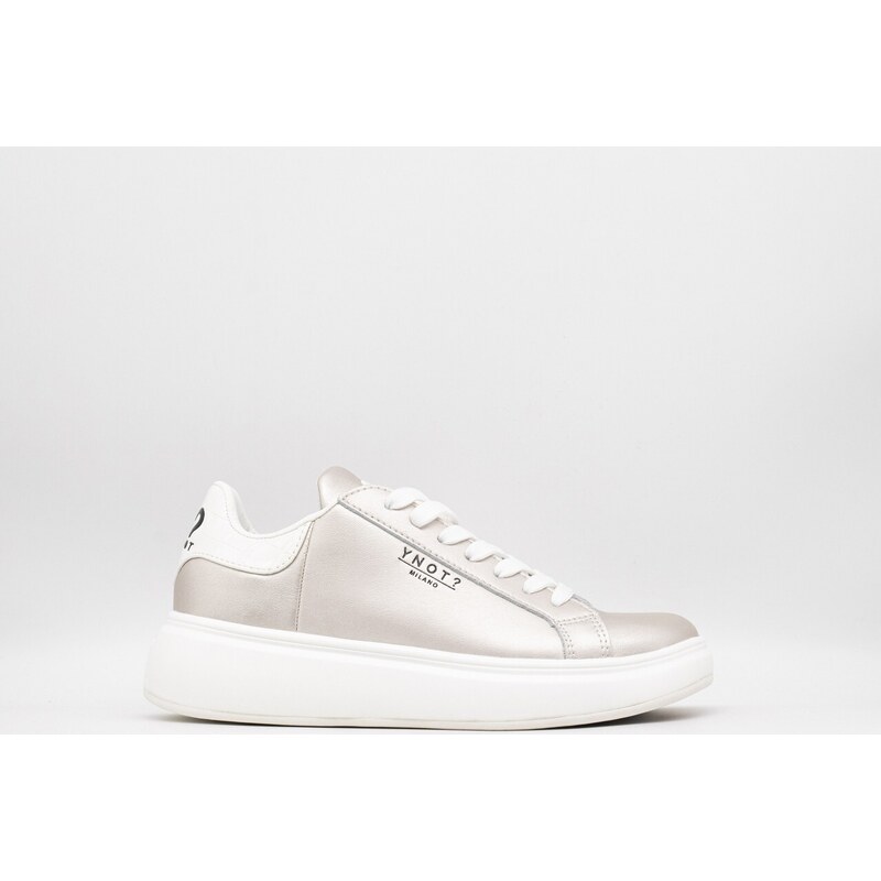 Y-NOT Sneakers donna platinum white coco