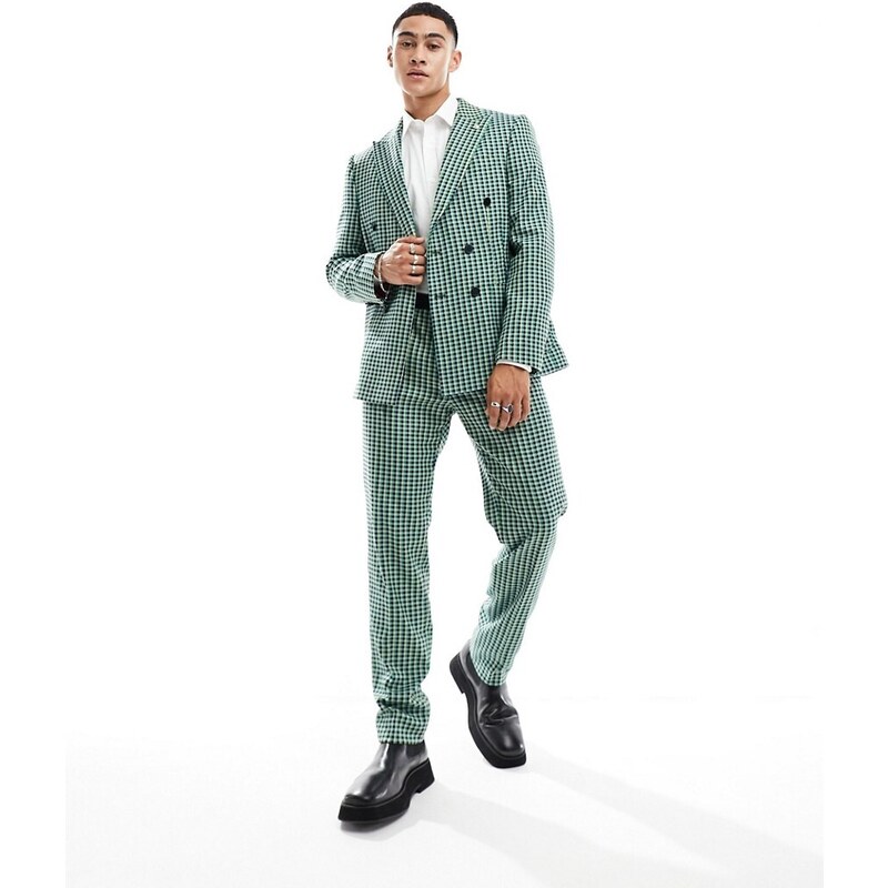 Twisted Tailor - Morrison - Pantaloni da abito verdi a quadri-Verde