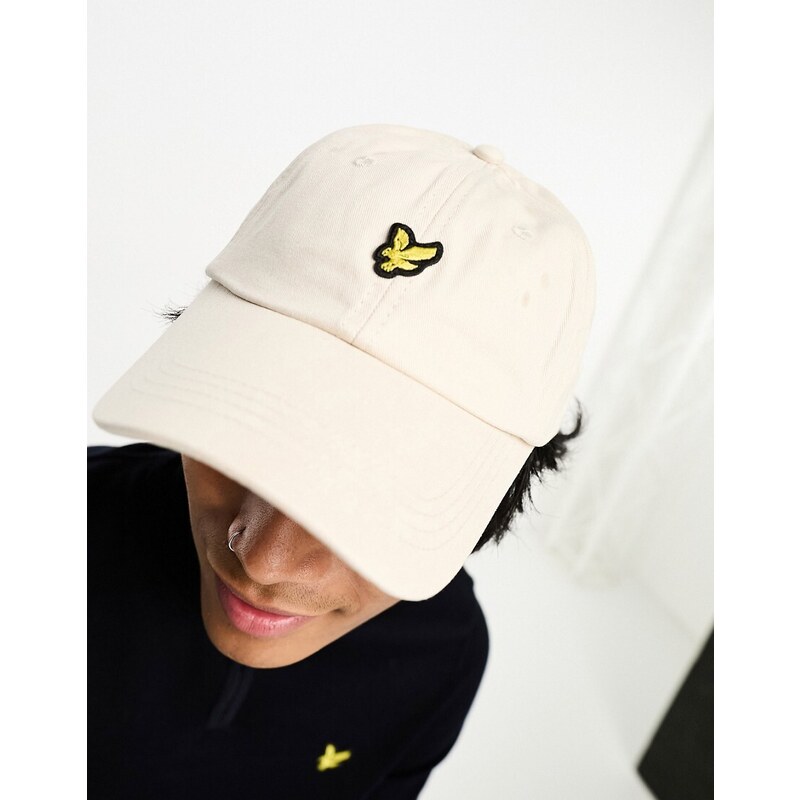 Lyle & Scott - Icon - Cappello con visiera beige con logo-Neutro