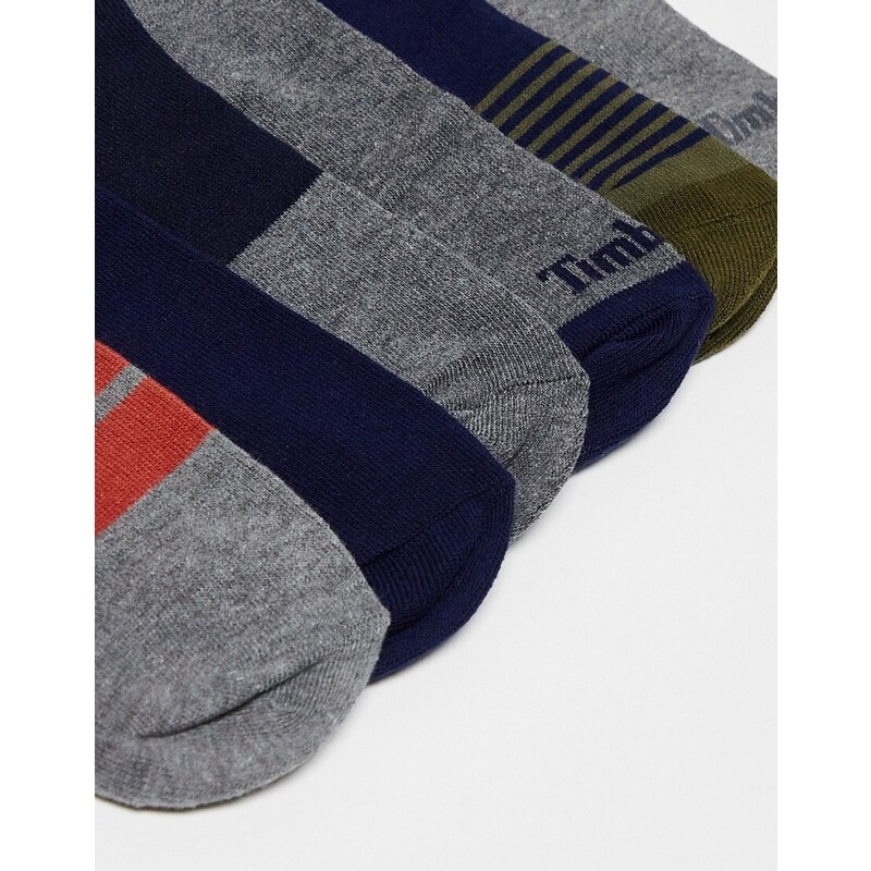 Timberland - Confezione regalo da 6 paia di calzini multicolore