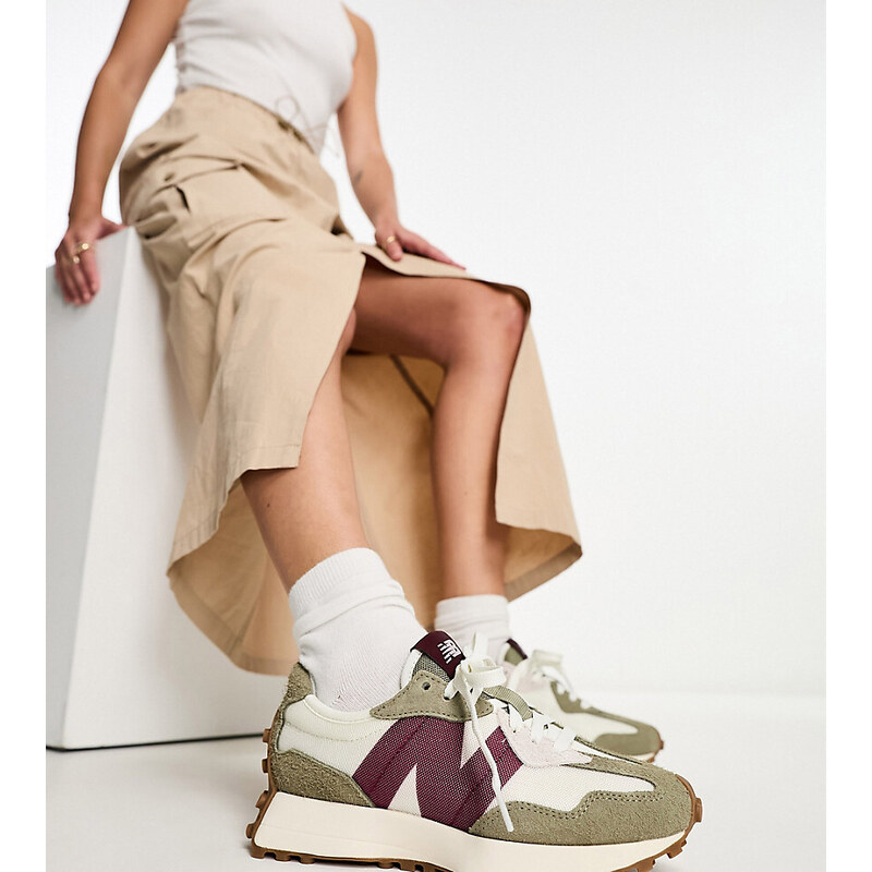 New Balance - 327 - Sneakers bianco sporco e bordeaux - In esclusiva per ASOS