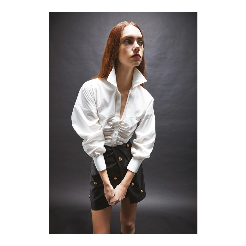 NENETTE - Camicia Frenesia, Colore Bianco, Taglia Standard Donna 40