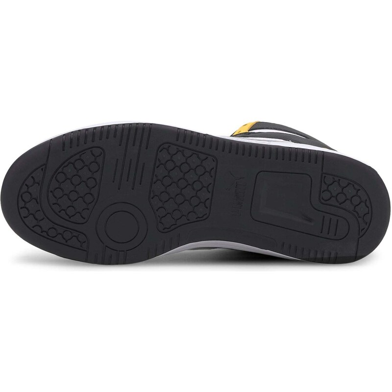 Sneakers alte da ragazzo nere con dettagli gialli Puma Rebound Layup SL Jr