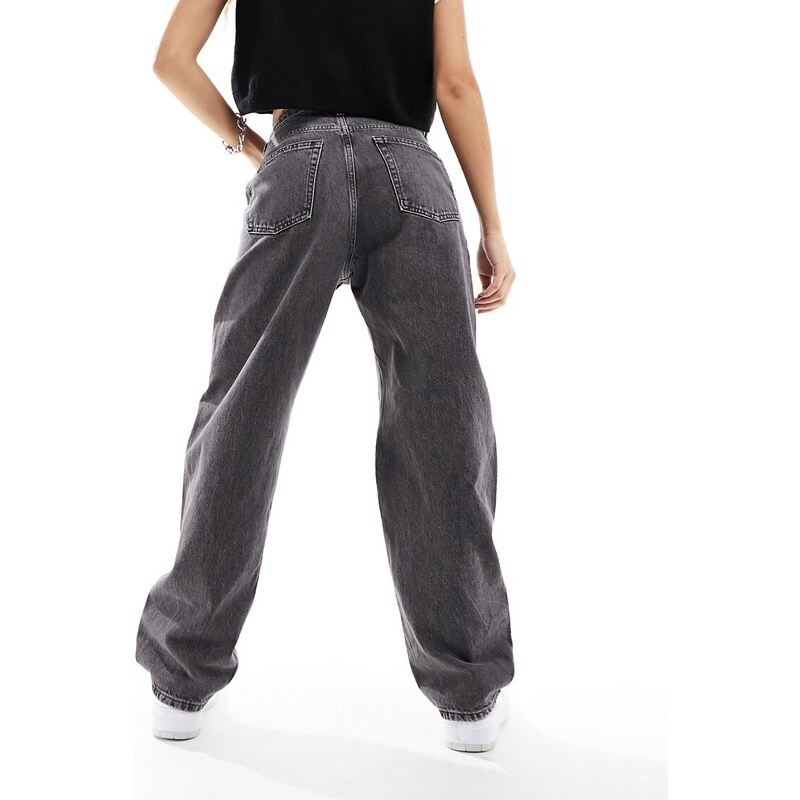 Only - Carrie - Jeans con fondo ampio a vita alta grigio slavato