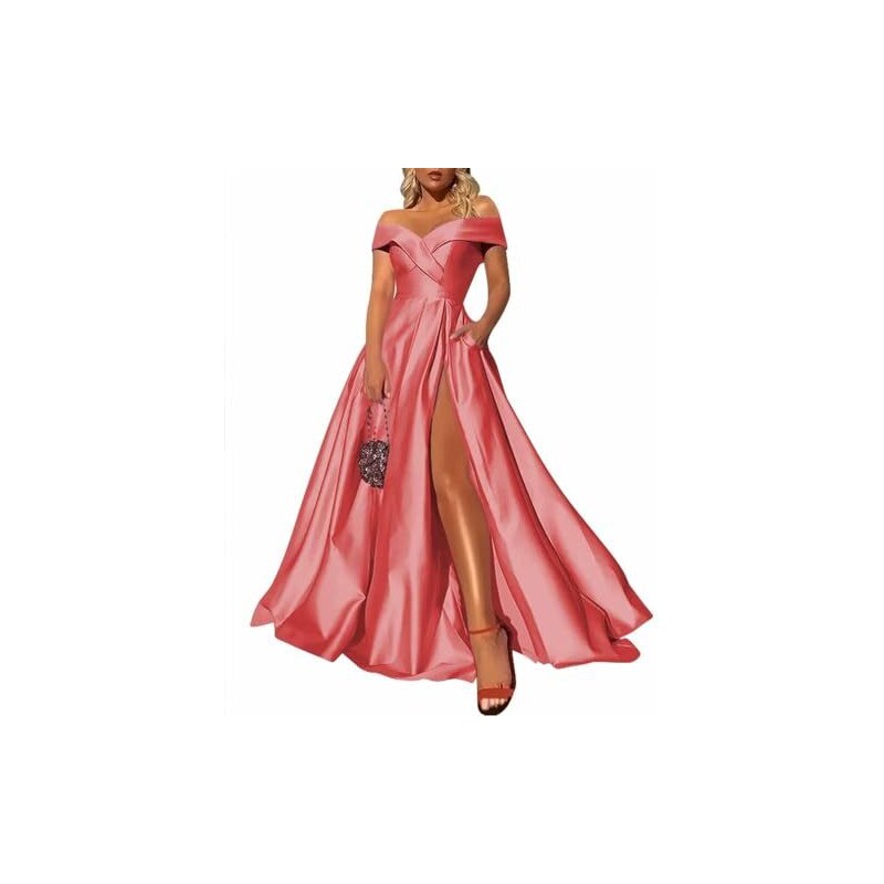 SAMHO Abito Da Ballo Con Glitter Con Spalle Scoperte Mini Abito Da Sera Scintillante Abito Da Sera Per Bambini Con Treno Wqa117 Fucsia Uk16 138665436