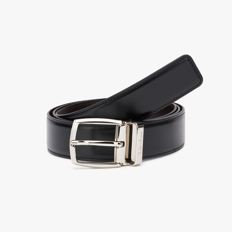 Brooks Brothers Cintura nera reversibile in pelle - male Cinture Nero One Size