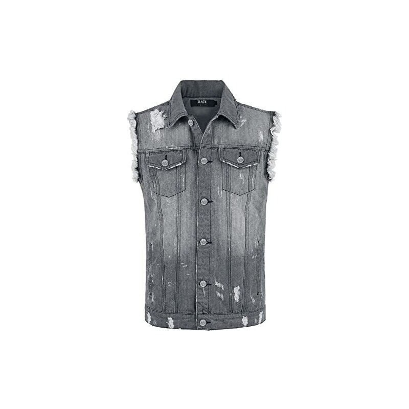 Black Premium by EMP Mannen Grijs denim gilet met used look S