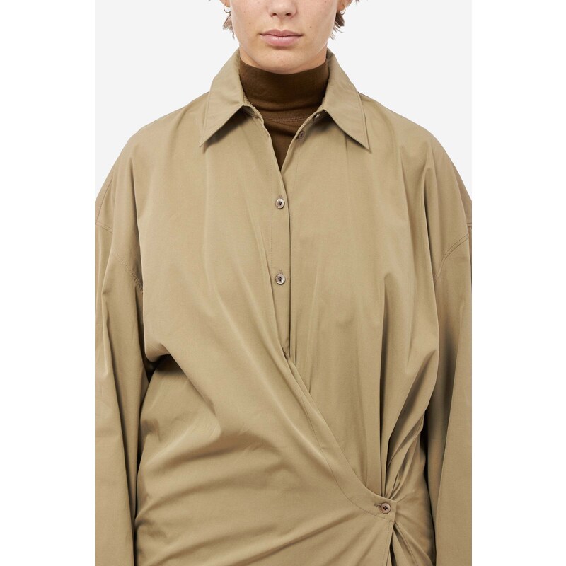 LEMAIRE Abito STRAIGHT TWISTED in cotone khaki