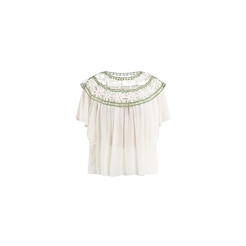 Set Elegante In Pizzo Floreale Per Donna – Camicia Corta E Pantaloni A Gamba Larga Con Tasca E Cintura