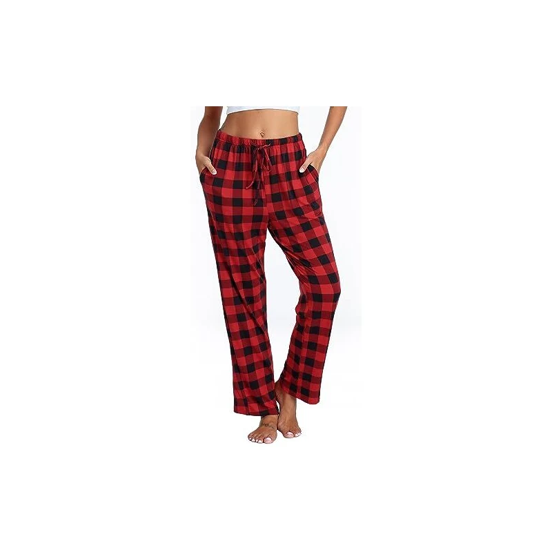 2 pezzi Set pigiama da donna composto da camicia con bottoni in flanella tinta una e pantaloni in pile scozzese | SHEIN ALIA