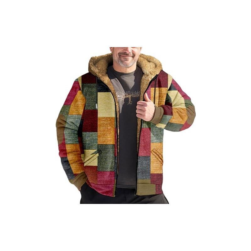 Generico Giacca Velluto Uomo Tuta Intera Uomo Full Zip Hoodie Y2k Felpa