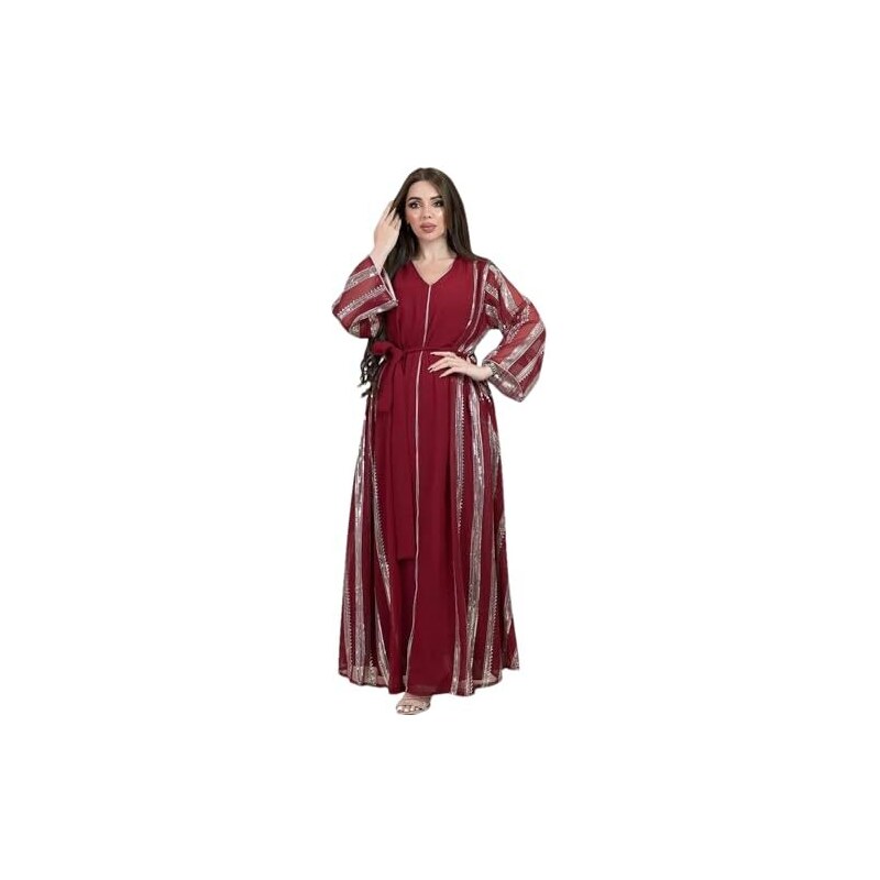 Abaya Da Donna Abo Caftano Africano Musulmano In Raso Abo Da Festa