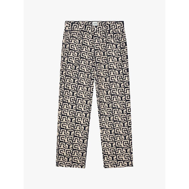 Pantaloni Donna Baggy Boyfriend In Misto Lana E Cotone – Morbidi Con Stampa Allover, Vita Elastica E Tasche, Modello Italiano K-MILANO