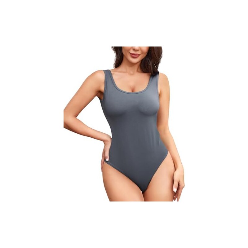 Junlan Body Contenitivo Modellante Invisible Backless Bodysuit Shapewear  Intimo Snellente Body Modellante Donna Seamless Body Shaper Going Out Top  (L, Grey) 