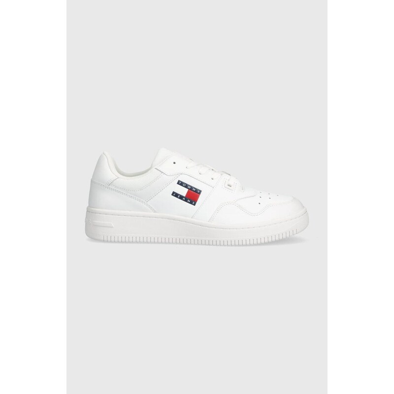 Tommy Jeans sneakers in pelle TJM RETRO BASKET ESS colore bianco EM0EM01395
