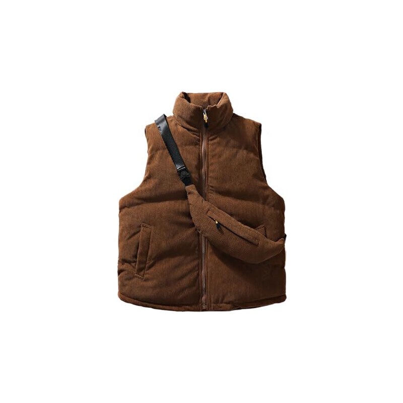 HNVAVQ Giubbotto Smanicato in Piuma Uomo Bodywarmer Gilet Imbottito Senza Maniche Giacca Antivento con Cappuccio