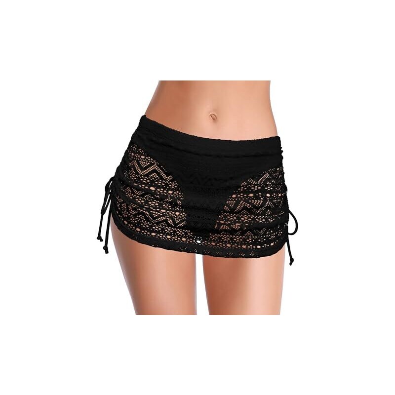SHEKINI Gonna da donna a vita alta, controllo della pancia, con coulisse laterale e slip integrati, Blu, S