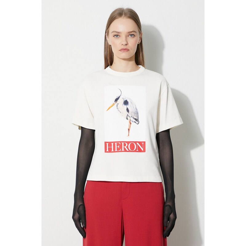 Heron Preston t-shirt in cotone Heron Bird Painted Ss Tee donna HWAA032F23JER0040425