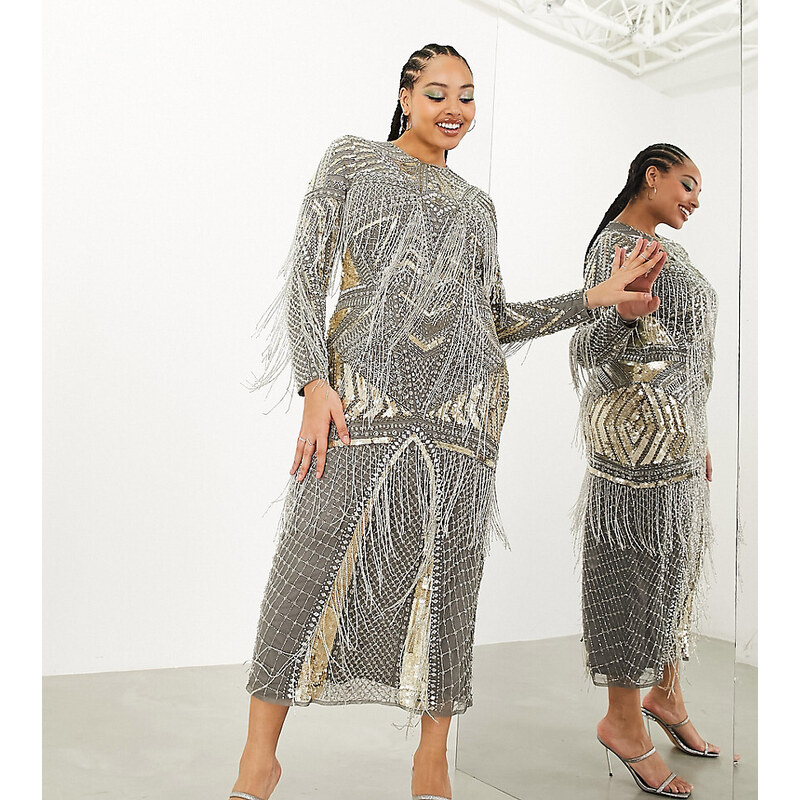 Asos Edition Vestito Fiori Asos ASOS EDITION Vestito Midi A